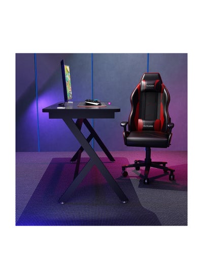 Buy Double gaming table for computer, office, home, bedroom, office and games (Black 140cm) in Saudi Arabia