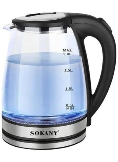 Buy Sokany 2L 1500W Glass Electric Kettle (SK-1029) in Egypt