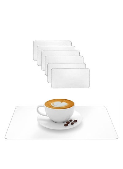 Buy Place Mats, 6 Pcs Protective Clear Plastic Placemats, Heat Resistant Wipeable Washable Table Mats, Table Protector for Dining Room Table Kitchen Counter Office Desk Painting (17'' x 11'') in UAE