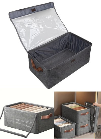 Buy Oxford Foldable Lid Storage Box for Clothes Towels Bed Linen Organizer 47*27*18cm in Egypt