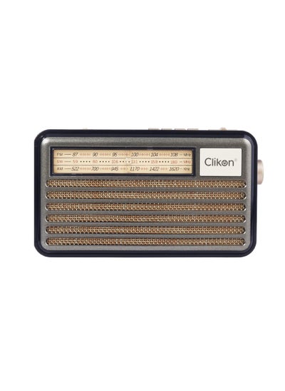 اشتري Clikon Rechargeable Vintage Radio with Wooden Finish Body, FM/AM/SW Band/DSP Radio Forms, Bluetooth/USB/TF Card Connectivity, 2 Years Warranty, Brown – CK837 في الامارات