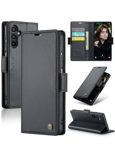 Buy CaseMe Flip Wallet Case For Samsung Galaxy A15 4G/5G RFID Blocking PU Leather Wallet Flip Folio Case with Card Holder Kickstand Shockproof Phone Cover - Black in Egypt