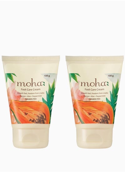 Buy moha  Foot Cream For Rough Dry and Cracked Heel Feet Cream For Heel Repair With Benefits Of AleoVera Papaya and Peppermint Each 100 gram Pack of 2 in UAE