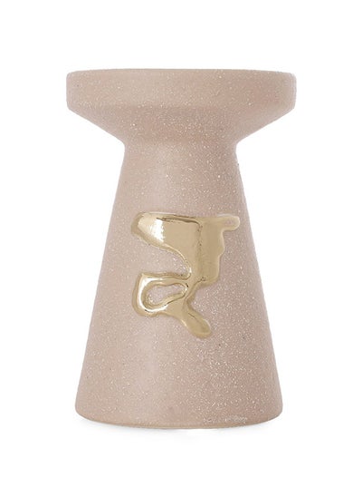 اشتري Welby Candle Holder, Grey & Gold - 11x16 cm في الامارات