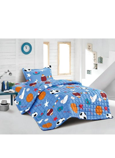 Buy 3 Piece Summer Childrens Quilt Set Microfiber 220x170 cm in Saudi Arabia