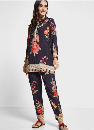 Buy Floral Printed Straight Fit Co-ord Set in UAE