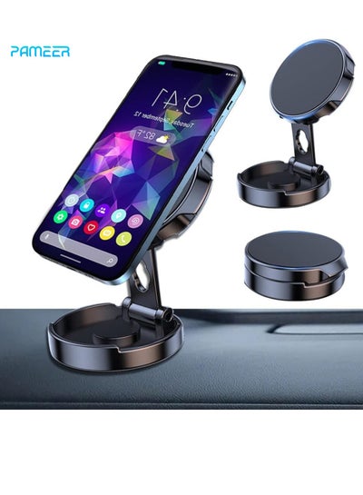 Buy Metal Magnetic Phone Mount for Car Dashboard Mobile Holder, 360° Rotation Upgrade Foldable Car Mount Mobile Phone Stand for All Smartphone iPhone Samsung Galaxy Note Tablet iPad GPS in UAE