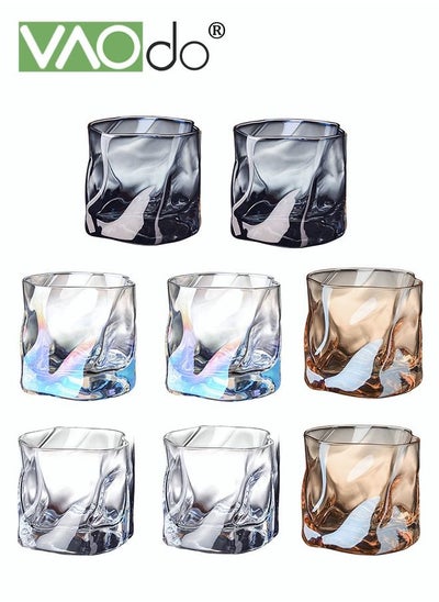 Buy 8PCS Glass Water Cup Set Drinking Glass Lead-free Tumbler Coffee Cup Irregular Shape Teacup Coffee Cup Multi-color in UAE