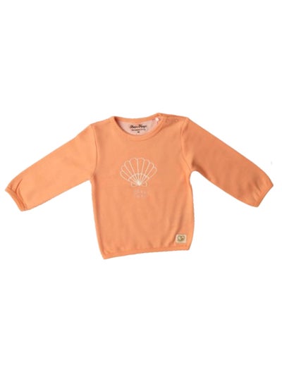 Buy Sheer Hugs Casual Full Sleeve Top for Girls, Plain Orange, 62 in UAE