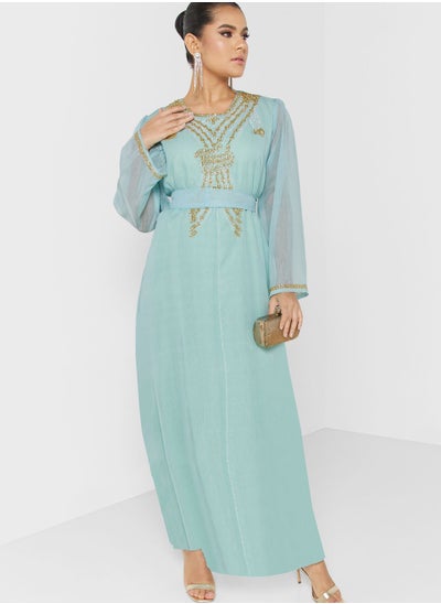 Buy Embellished Belted Jalabiya in UAE