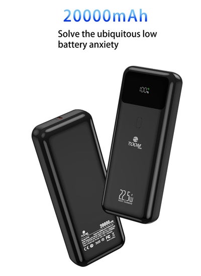 Buy ZP-20 20000mAh 22.5W Ultra Fast Charging Power Bank 1 Input 1 Output External Battery Pack Black MAXIMO in Saudi Arabia