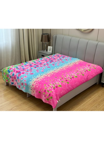 Buy Single Ply Premium Cloudy Blanket 2 Side Separate Design 100% Polyester SPUN YARN Obtained from Virgin Polyester Which is Suitable for winter and Rainy Season 220X240CM 11LBS in UAE