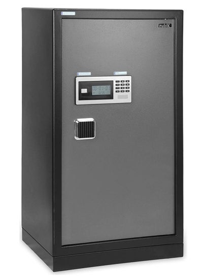 اشتري Safe Box Large Dual Security Fire Resistant Locker for Money Documents Home Office (Size 50x40x90cm) Black/Grey في الامارات