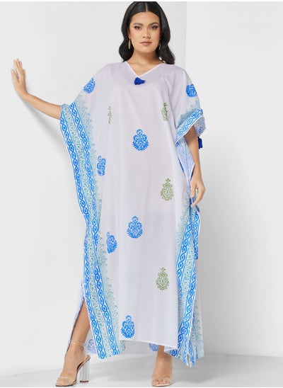 Buy Flared Sleeve Printed Kaftan in UAE