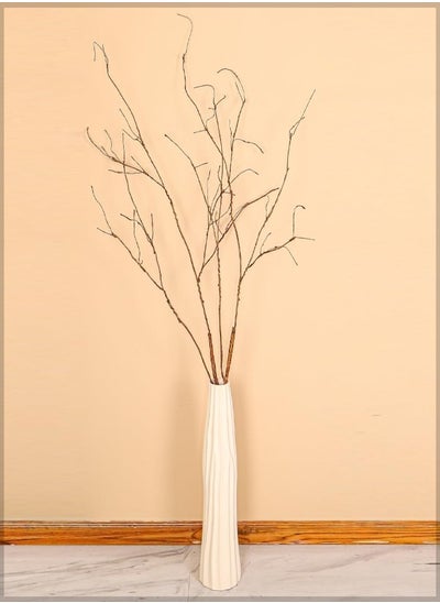 Buy Artificial Willow Branch - Curly Willow Branches Decorative Dried Artificial Twigs - 150cm Bendable Sticks Vintage Vines Home Garden Hotel DIY (Brown) in UAE