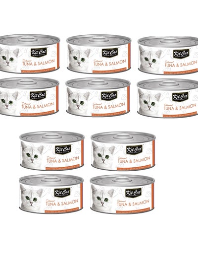 اشتري 10Pc Tuna And Salmon Cat Wet Food 80g في الامارات