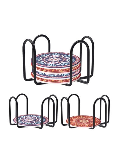 Buy Cushion Storage Rack, Azonee Coaster Holder Iron Metal Holder Storage Caddy for Both Round and Square Coasters Fit 4 to 9 Pieces Coasters, Coaster for Tabletop Protection (3 Pack, Black) in Saudi Arabia