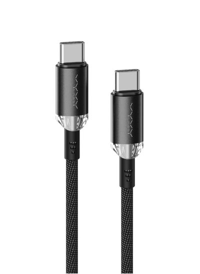 اشتري Vyvylabs Crystal Series Fast Charging Data Cable Type-C to Type-C 60W 1M Black في الامارات