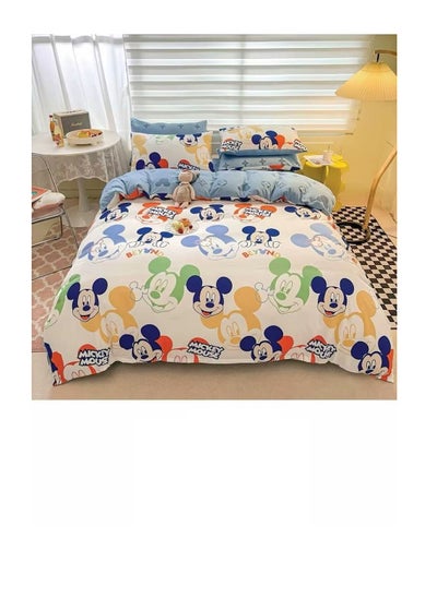 Buy Disney Three-Piece Set Cotton Quilt Single Size Comforter Bedding Set, Anime Cartoon Bed kids Duvet Cover Set in UAE