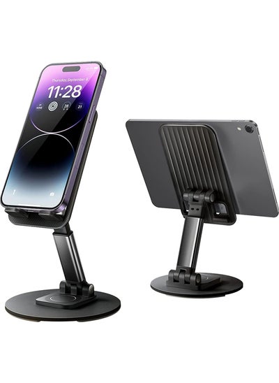 اشتري Cell Phone Stand Holder, Fully Adjustable Foldable Desktop Phone Holder, Portable Cradle with Dock Mobile Phone iPhone 14 iPad Tablet 4-10 Inches Desk Accessories في السعودية