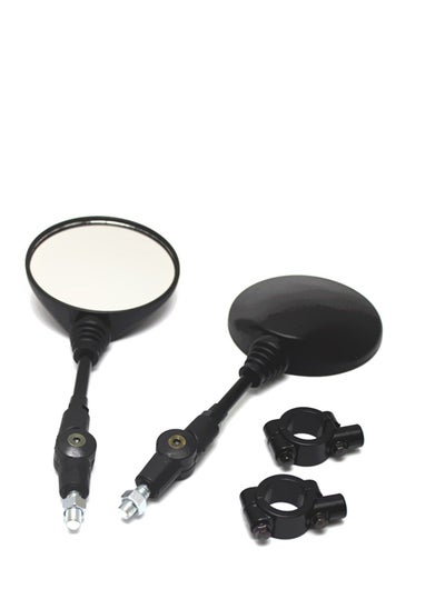 اشتري Universal Motorcycle Scooter Aluminum Alloy Handlebar Collapsible Round Shape Rearview Side Mirror Base Modified Accessories for Street Cars Universal Scooters 1 Pair في الامارات