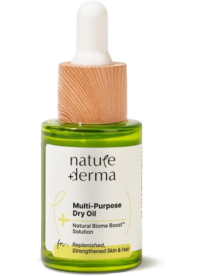 Buy Nature Derma Multi-Purpose Dry Oil with Natural Biome-Boost™ | Enhances Shine on Skin & Hair| Nourished, Strengthened Skin & Hair| 30ml | Dermatologically Tested in UAE