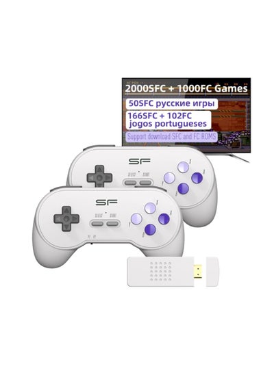 Buy 16 Bit Video Game Console, Special Built in 3000 Classic SFC/FC Games, 4K HD TV Output, Retro Game Console with 2 Wireless Controllers for Kids Adults Birthday in Saudi Arabia