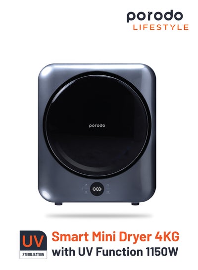 Buy Porodo LifeStyle Smart Mini Dryer 4KG with UV Function 1150W - Silver in UAE