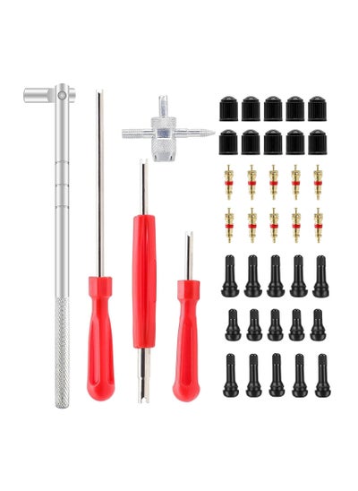 Buy Valve Stem Puller Installer Tool, 5Pcs TR412, 5Pcs TR413, 5Pcs TR414 Tire Snap in Short Rubber Valve Stem, 4 Way Valve Core Remover, Single Head Tire Valve Core Remover Installer Tool(40Pcs) in Saudi Arabia