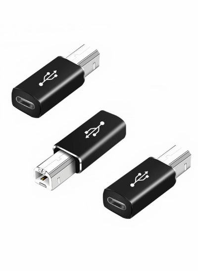 اشتري USB C to B Adapter, Female USB C to MIDI Converter, Compatible with MIDI, Printers, Chromebook Pixel, Electric Piano, Synthesizers and Devices Laptops with Type-C Port, 3 Pack في السعودية