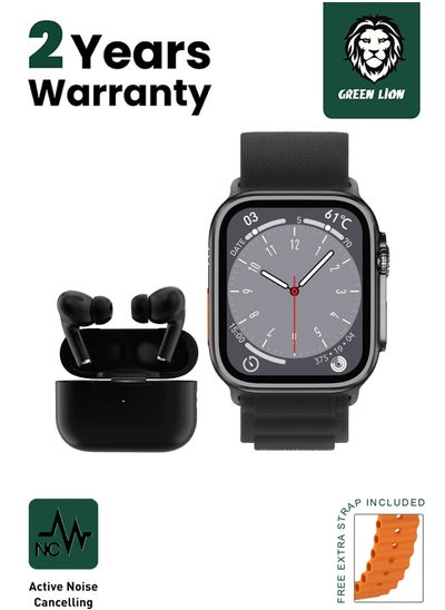 اشتري 2 In 1 Smart Watch Duo Ultra Active 49mm Display DustProof  Water Resistant + TWS Pro 2 G1 with Intelligent Touch Control Combo - Black في الامارات