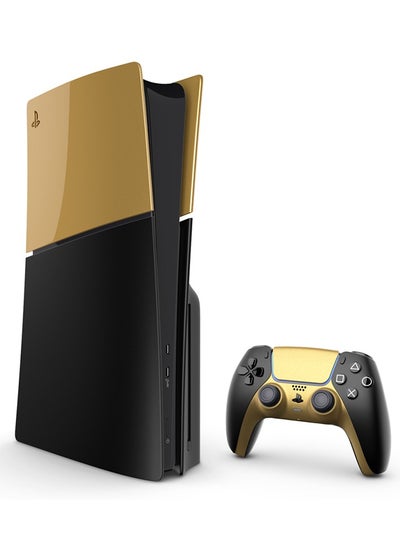 Buy MERLIN CUSTOMISED PLAYSTATION 5 SLIM DESIGN DISC EDITION 1TB SINGLE CONTROLLER GOLDEN BLACK NEW 2023 MODEL in UAE