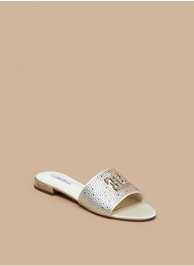 اشتري Women's Logo Detail Slip-On Sandals في الامارات