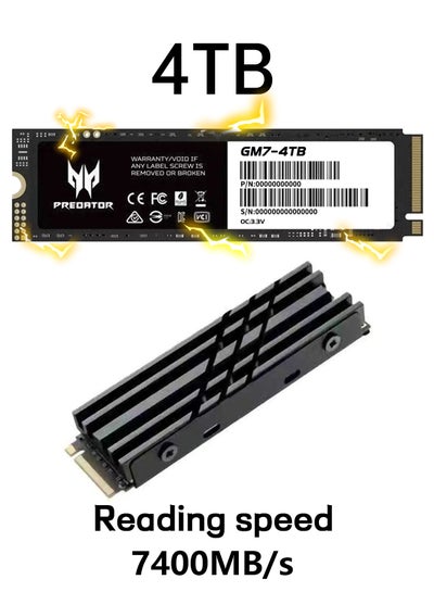 اشتري 4 تيرا بايت 7400 ميجابايت / ثانية SSD PCIe NVMe Gen4 M.2 2280 ، محركات أقراص صلبة داخلية ، متوافقة مع PS5 ، كمبيوتر مكتبي ، كمبيوتر محمول ، بما في ذلك غرفة التبريد وأدوات التفكيك وتعليمات التثبيت في السعودية