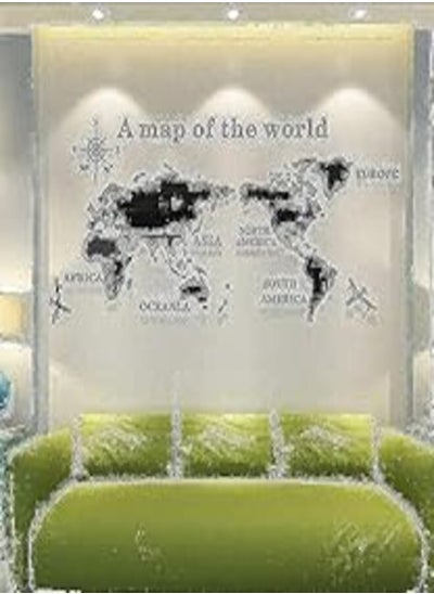 اشتري Acrylic 3D a map of the world wall stickers living room bedroom TV background decoration-mm في مصر