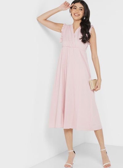 Buy Frill Sleeve Detail Fit & Flare Dress in UAE