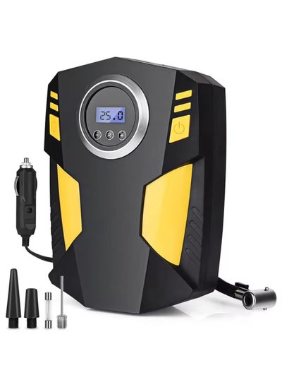 Buy Digital Car Tyre Inflator Air Compressor with Auto Stop and LED Light 12V Fast Portable Air Pump for Car Bicycle Motorcycle Ball Air Mattress in Saudi Arabia