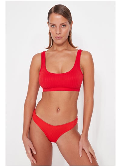 اشتري Red Bralette Textured Bikini Top TBESS23BU00433 في مصر