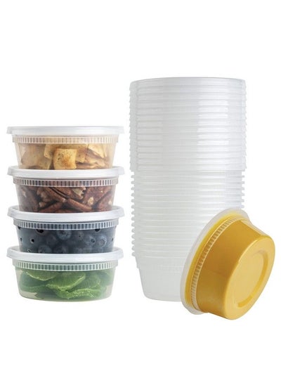 Buy [40 Sets] 8 Oz. Plastic Deli Food Storage Containers With Airtight Leak Proof Lids Reusable Microwave Fridge And Freezer Safe in UAE