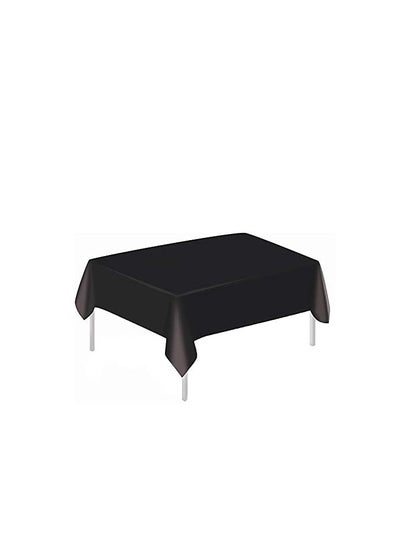 اشتري Plastic Tablecloth for Rectangle Table 54" x 72" Disposable Table Cover for Bridal Shower Wedding Birthday Party Decorations (Black) في الامارات