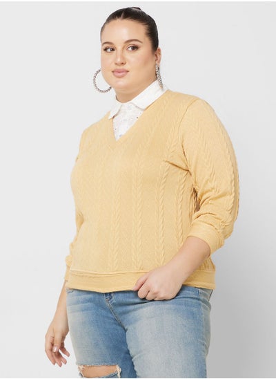 Buy Collar Detail Sweatshirt in UAE