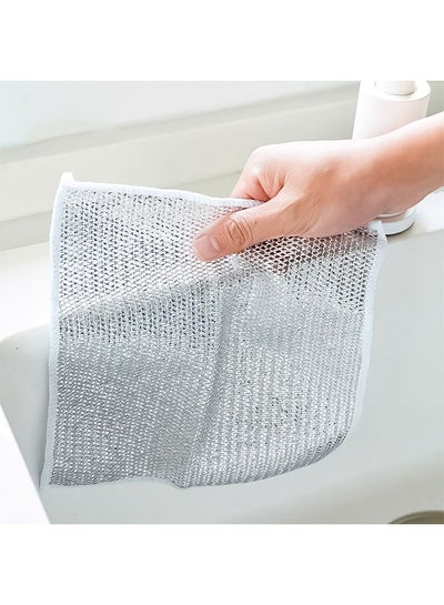 Buy 3PCS Of Silver Mesh Dishcloths, Powerful Stain And Detergent Cleaning Cloth in Saudi Arabia