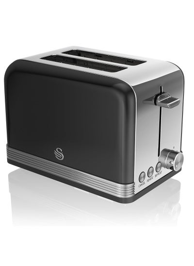 Buy Retro 2-Slice Toaster with Defost/Reheat/Cancle Functions, Cord Storage, 815W, Retro Black in UAE