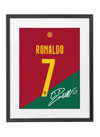 اشتري Ronaldo Portugal Autographed Jersey Poster with Frame 50x40cm في الامارات