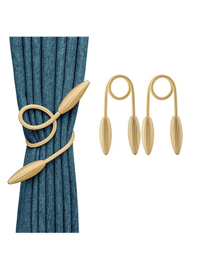 Buy Curtain Tiebacks, 2 Pack Curtain Tieback Clips, Creative Decorative Window Drape Twist Tie Backs, European Style Modelling Curtain Holders Draperies Holdback for Home and Office (Gold) in Saudi Arabia