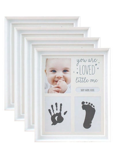 Buy 4-Pcs Baby Handprint and Footprint Keepsake Photo Frame with Black Color Pad For Newborn Boys & Girls, Baby Girl Gifts & Baby Boy Gifts, Personalized Baby Shower Gifts in UAE