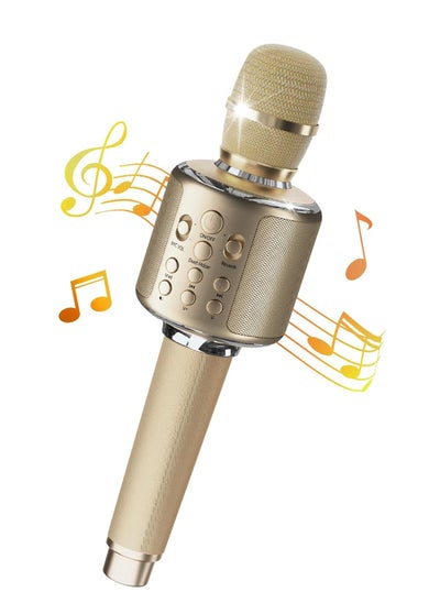 Buy Karaoke Microphone Wireless Bluetooth with Dual Singing Function Portable Handheld with Speaker Singing for Birthday Home KTV Party Gift of Kids Adults in Saudi Arabia