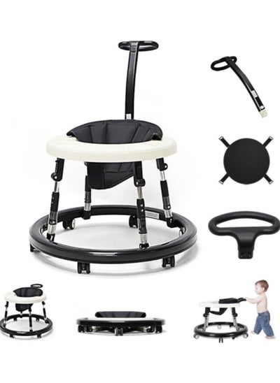 Buy Baby Walker, 9-Gear Height Adjustable Baby Walker with Wheels, Foldable Infant Toddler Walker with Foot Pads, Baby Walkers and Activity Center for Baby Boys and Baby Girls 6-24 Months in UAE