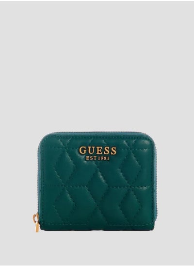 Buy Guess Elenia Quilted Design Mini Wallet Green in Saudi Arabia