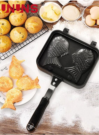 Double Fish Shaped Waffle Maker Taiyaki Fish Shape Cake Pan Mold Cake Pan Bread Waffle Maker Home Cooking price in UAE Noon UAE kanbkam